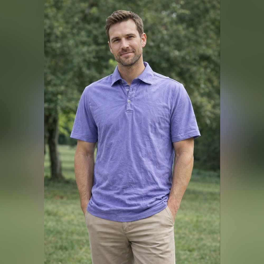 Peter Millar Polo Ouback Steakhouse Pro-Am Shirt Purple Size Large‎